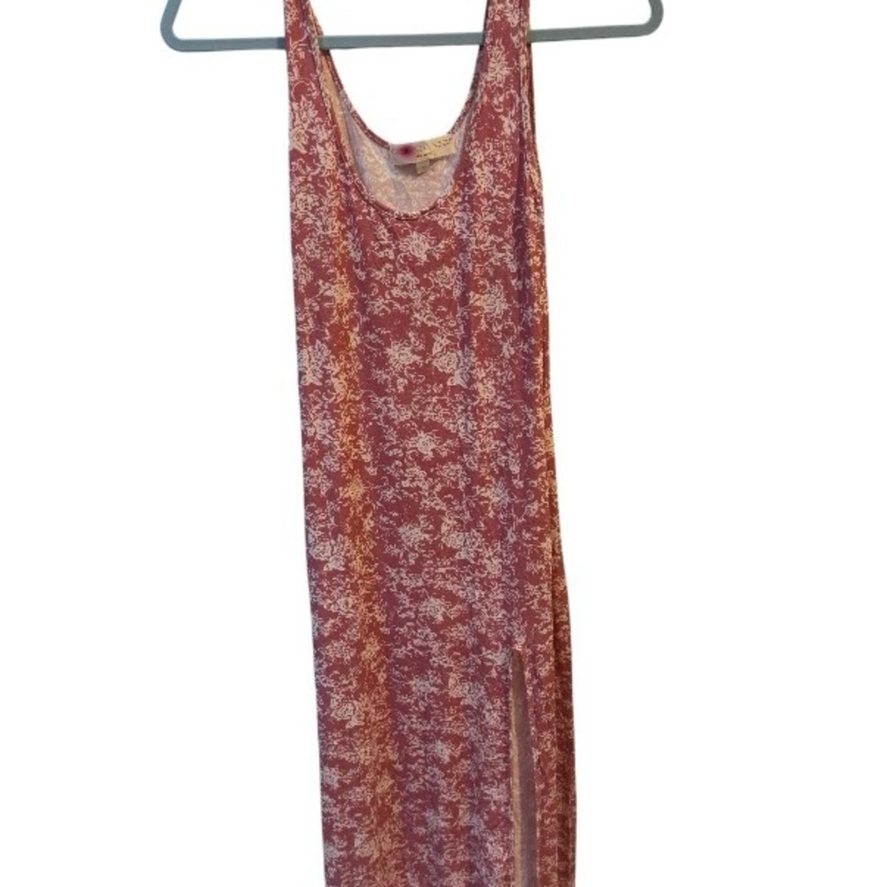 Coral and White Floral Maxi Dress